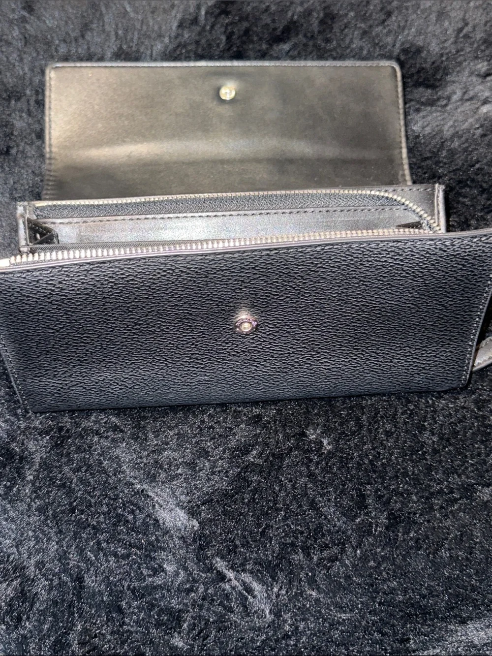 Vivienne Westwood Black Leather Continental Wallet with Gold Orb